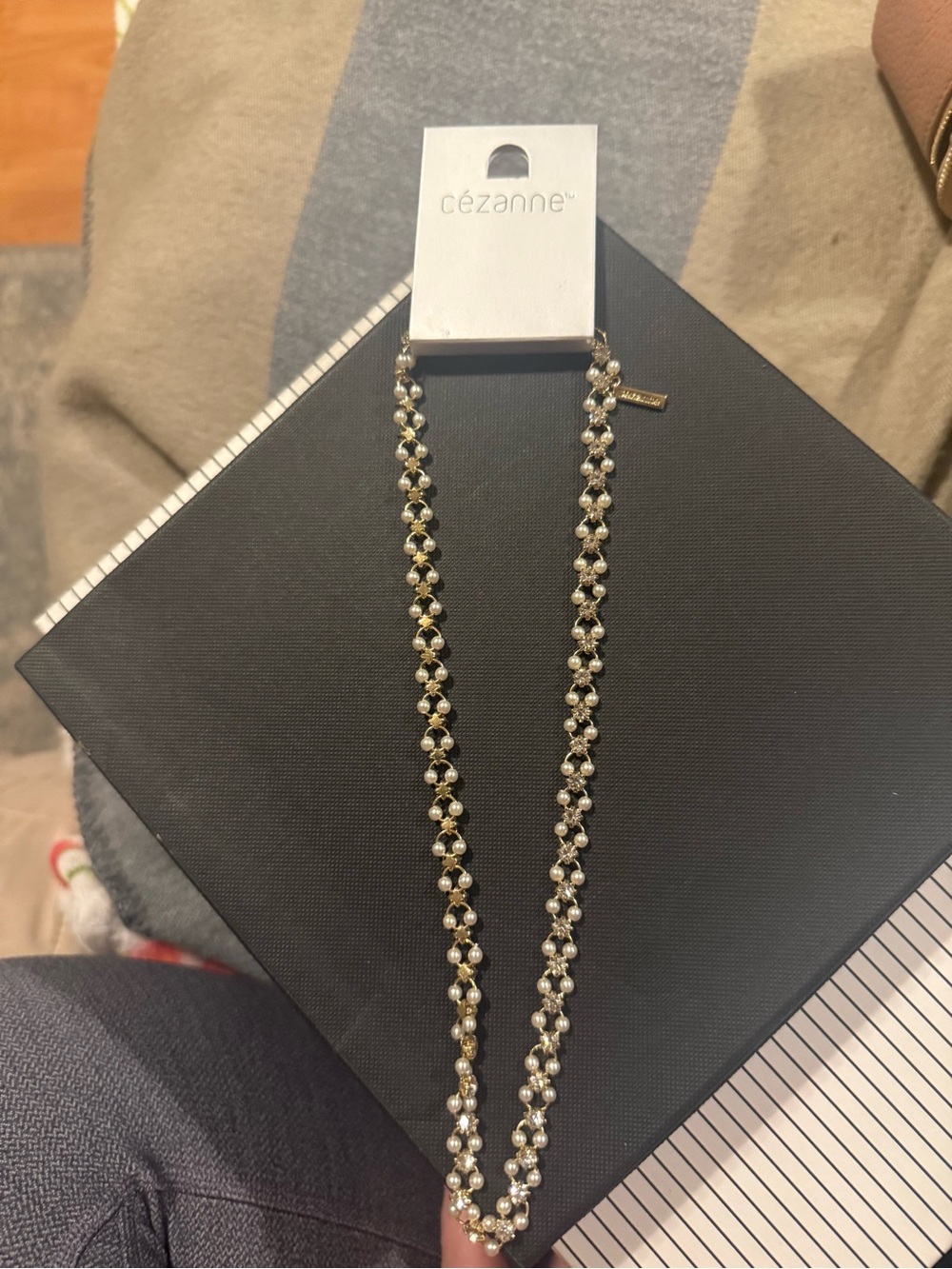 Cézanne Gold Crystal Station Necklace